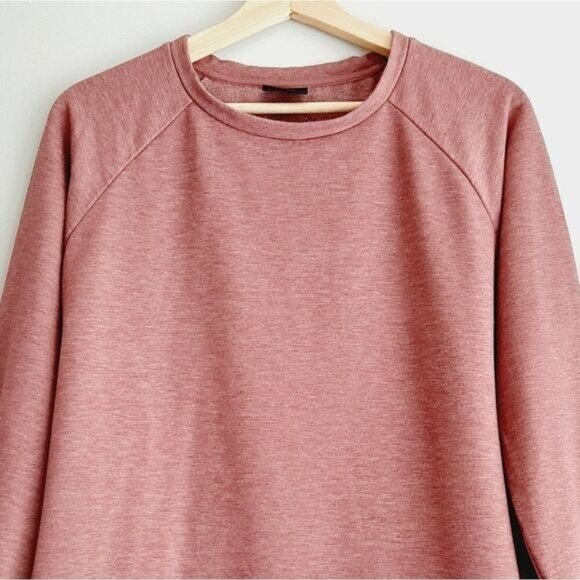 32 Degree HEAT Comfy Raglan Style Sweatshirt Crewneck Top Melange Pink Sz M Flaw - Picture 3 of 11